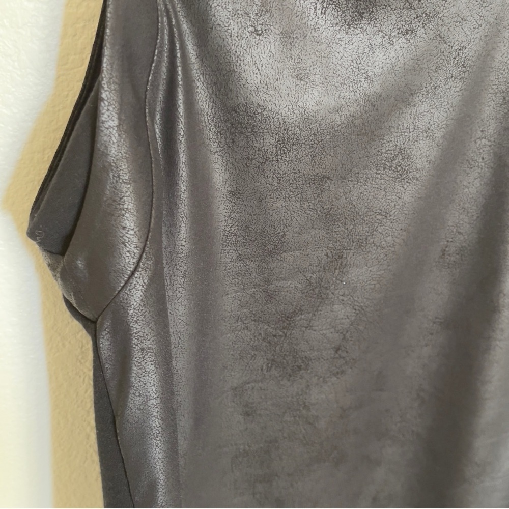 Halogen Faux Leather Black Media Sleeveless Top Size Small - Picture 6 of 8